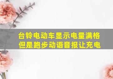 台铃电动车显示电量满格 但是跑步动语音报让充电